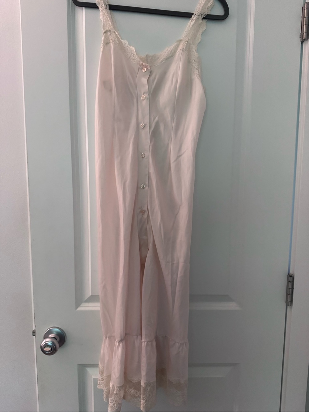VICTORIAN Vintage Light Blush Silky Romper Pantaloon Split Crotch Bloomers Lace